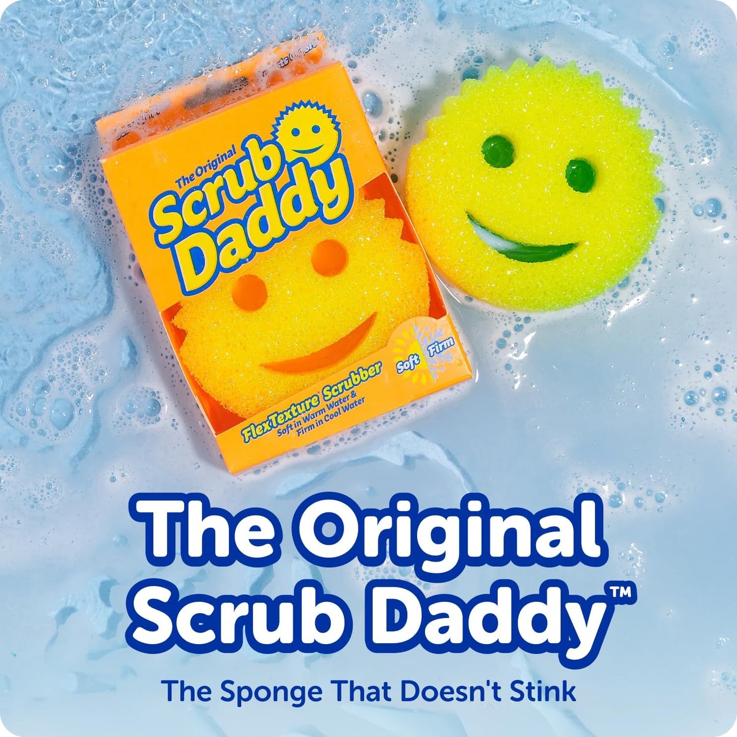 Scrub_Daddy_6_Kitchen_Sponges_&_1_Daddy_Caddy_Dish_Sponge_Holder_-_BPA_Free_&_Made_with_Polymer_Foam_-_Stain_&_Odor_Resistant,_Scratch-Free_Multipurpose_Scrubbers