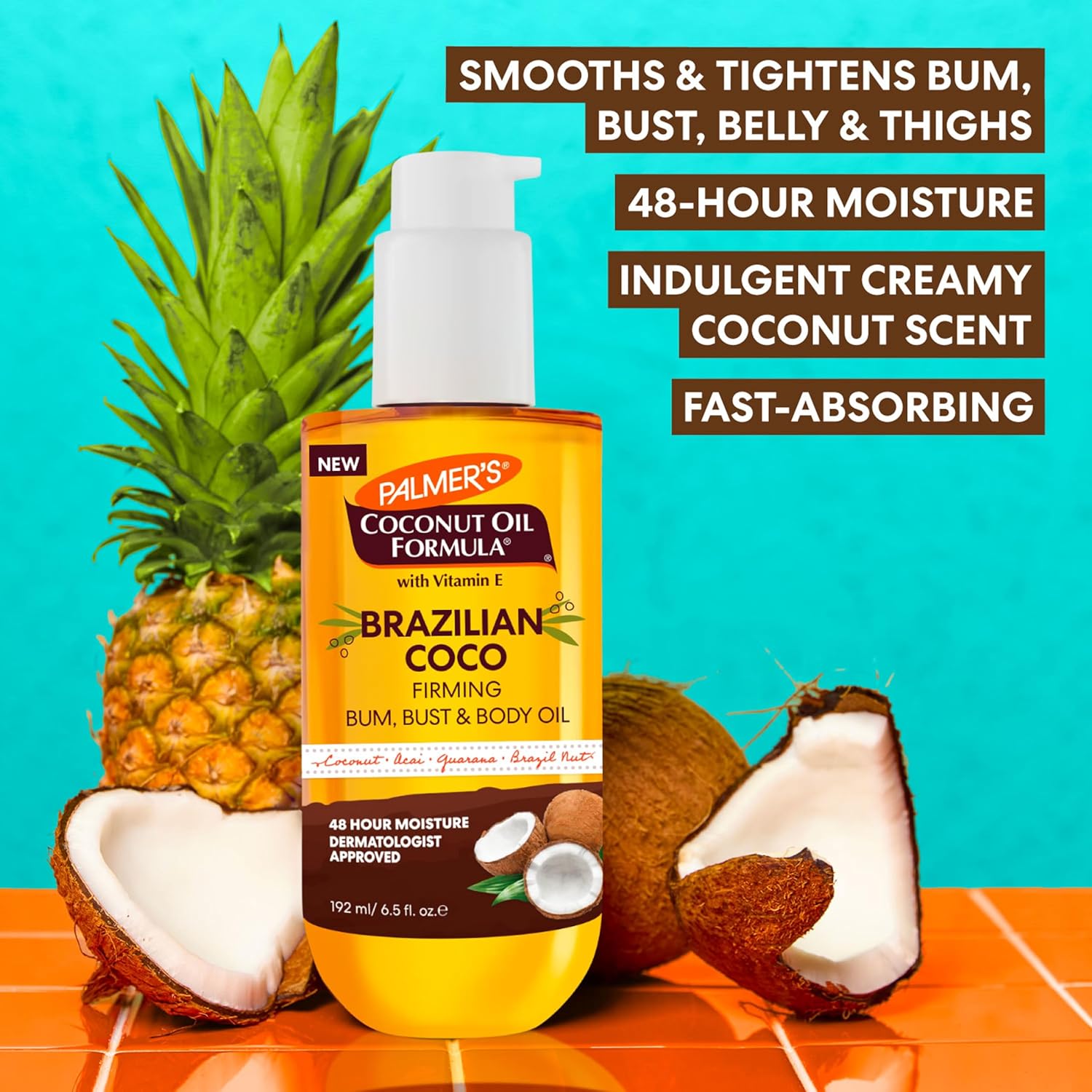 Palmer's_Coconut_Oil_Formula_Brazilian_Coco_Firming_Body_Oil_with_Vitamin_E,_6.5_Fl_Oz,_Helps_with_Skin_Tightening_&_Firming_of_Bum,_Bust_&_Belly,_Provides_48Hr_Moisture,_Dermatologist_Approved