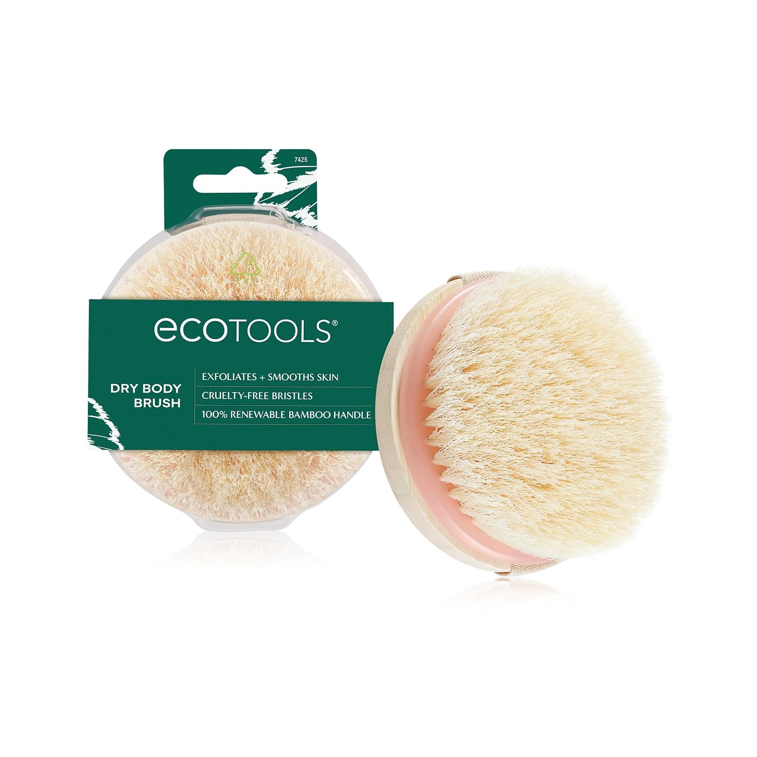 EcoTools_Dry_Body_Brush,_Cruelty-Free_Bristles_Exfoliate_&_Smooth_Skin,_Dry_Brushing_Removes_Flaky_Skin,_May_Help_Improve_Circulation_&_Tone,_Eco-Friendly_Skincare_Tool,_Vegan_&_Cruelty-Free,_1_Count