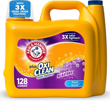 ARM_&_HAMMER_Plus_OxiClean_Odor_Blasters_Fresh_Burst,_128_Loads_Liquid_Laundry_Detergent,_166.5_Fl_oz
