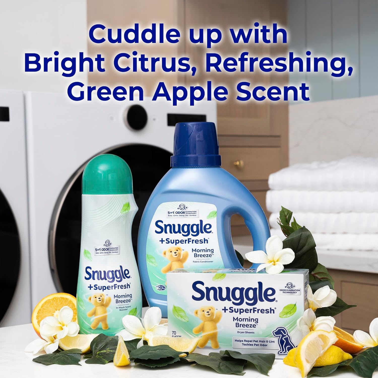Snuggle_SuperFresh_Fabric_Softener_Dryer_Sheets,_200_Count,_Morning_Breeze,_Long-Lasting_Fresh_&_Clean_Scent,_Tackles_Pet_Odor,_Helps_Repel_Pet_Hair,_Reduces_Static_&_Fights_Wrinkles,_HE_Safe