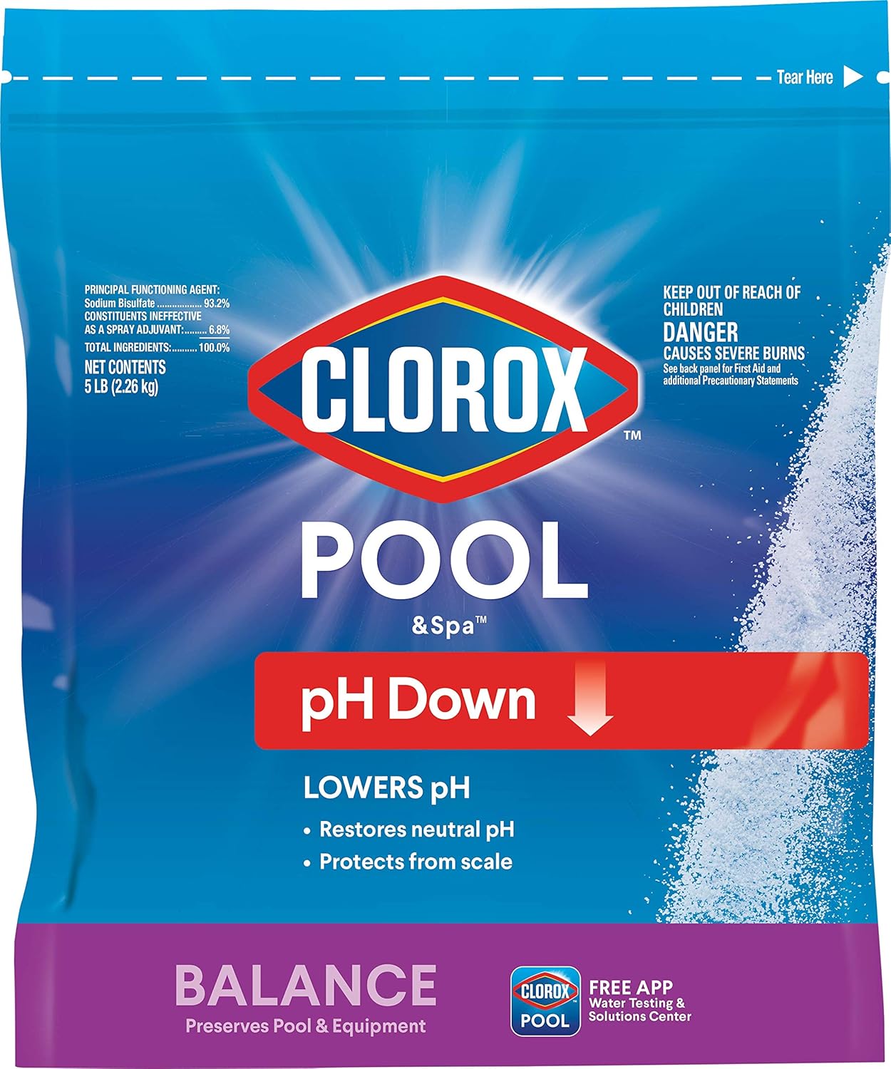 Clorox®_Pool&Spa™_Swimming_Pool_pH_Down,_Lowers_pH,_Protects_Against_Eye_and_Skin_Irritation,_5LB_(Pack_of_1)