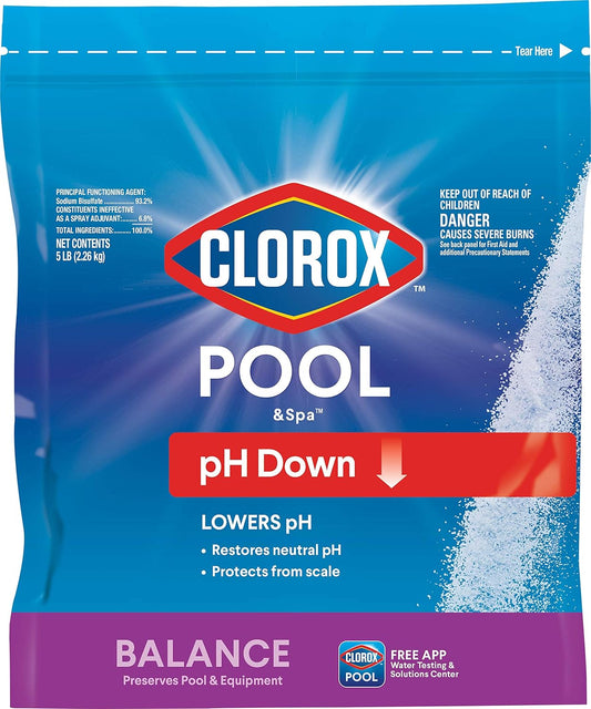 Clorox®_Pool&Spa™_Swimming_Pool_pH_Down,_Lowers_pH,_Protects_Against_Eye_and_Skin_Irritation,_5LB_(Pack_of_1)