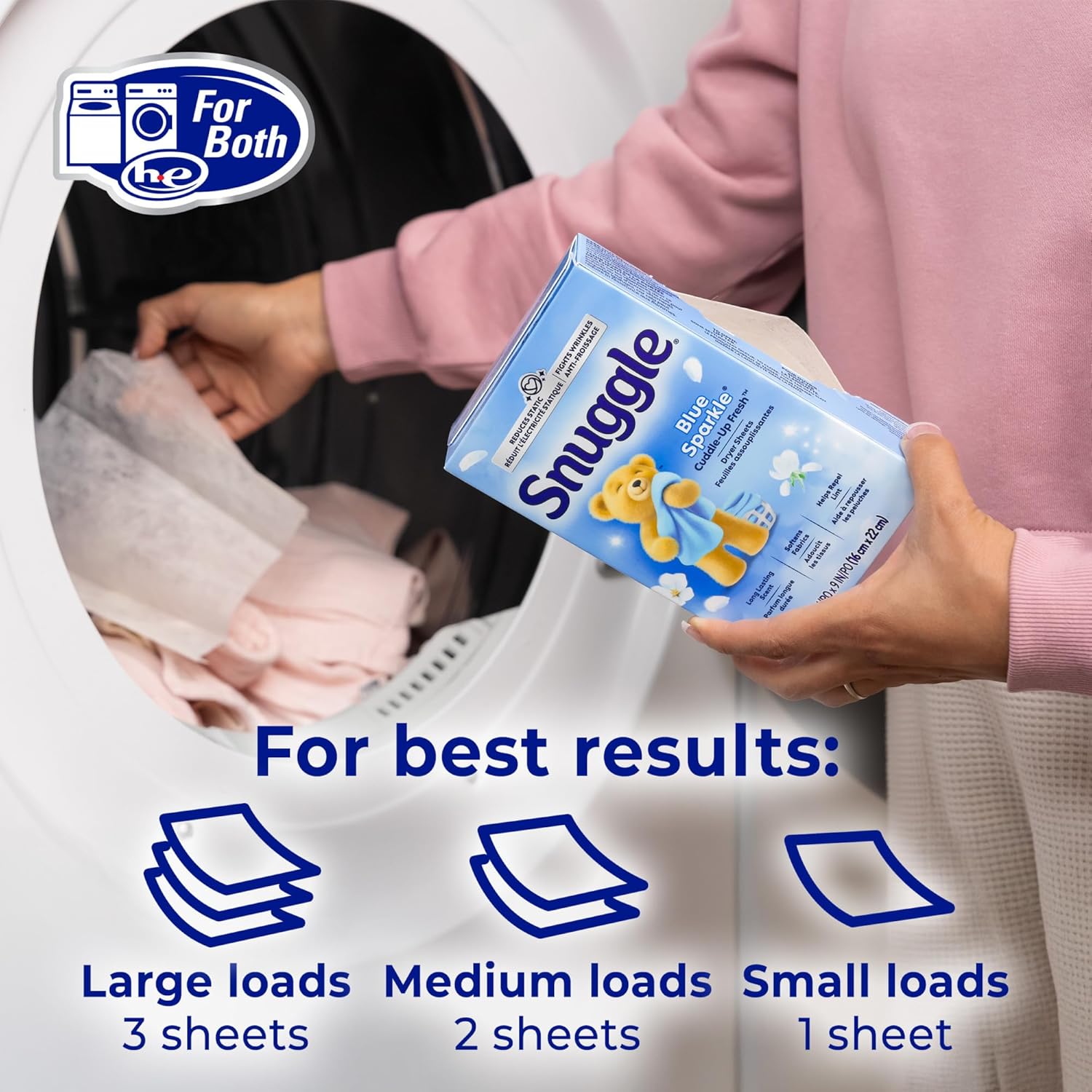 Snuggle_Fabric_Softener_Dryer_Sheets,_Blue_Sparkle_Cuddle-Up_Fresh,_230_Ct,_Long-Lasting_Fresh_&_Clean_Scent,_Softens_Fabric,_Reduces_Static,_Fights_Wrinkles,_Helps_Repel_Lint_&_Pet_Hair,_HE_Safe
