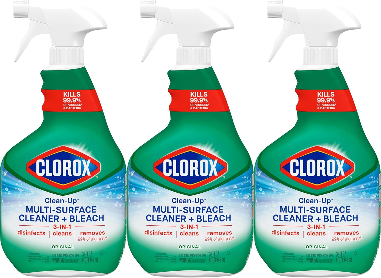Clorox_Clean-Up_Multi_Surface_Cleaner_Bleach_Spray,_Original,_All_Purpose_Cleaning_Spray_Bottle,_Mold_and_Mildew_Cleaner,_32_Fl_Oz.,_Pack_of_3