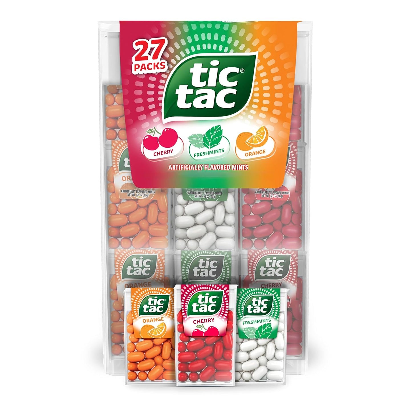 Tic_Tac_Variety_Pack_Mega_Box,_Bulk_27_Packs,_Cherry,_Freshmints,_Orange,_Refreshing_Fruity_Mints,_Classic_Box,_17.14_oz​