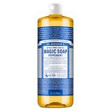 Dr. Bronner's Pure-Castile Soap - Peppermint 16oz, Organic Oils, Vegan, Non-GMO, 18-in-1 Uses: Face, Body, Hair, Laundry, Pets, Dishes