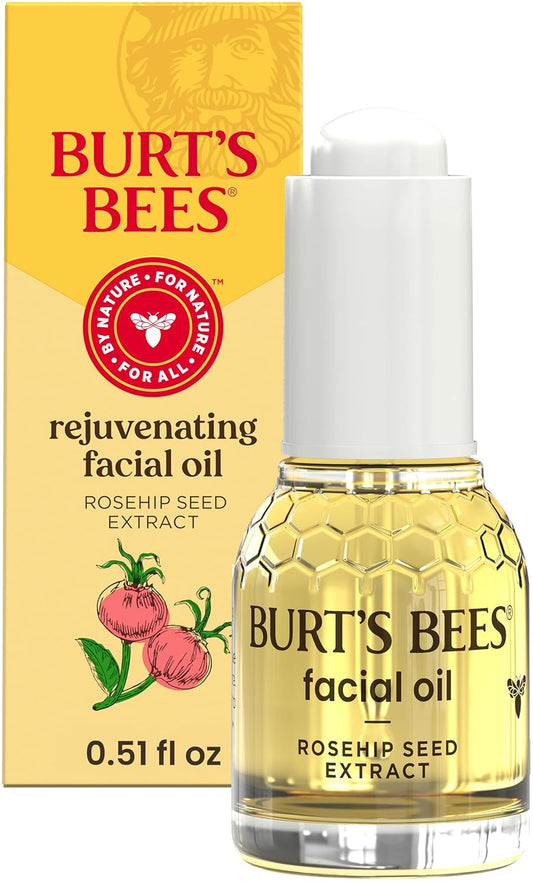 Burt's_Bees_Gua_Sha_Face_Oil_With_Rosehip_Seed_Extract,_Reduces_Appearance_of_Fine_Lines_and_Wrinkles,_Use_with_Ice_Roller_&_Facial_Tools,_Natural_Origin_Skin_Care,_0.51_fl._oz.