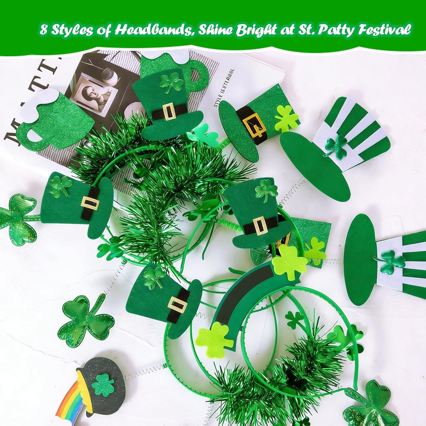 8Pcs_St._Patrick's_Day_Headbands,_Green_Shamrock_Clover_Hats_Headband_Boppers,_Saint_Patricks_Day_Irish_Headwear_Costume_Accessories_Top_Hat_Head_Band_Bopper_Party_Favors_for_Women_Men