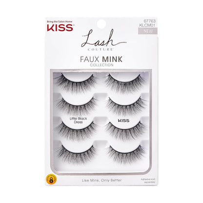 KISS_Lash_Couture_Faux_Mink_False_Eyelashes_Multipack,_‘Little_Black_Dress’,_12mm,_Multiple_Lengths,_Reusable,_Cruelty_Free,_Vegan,_Exclusive_knot-free_lash_band,_4_Pairs