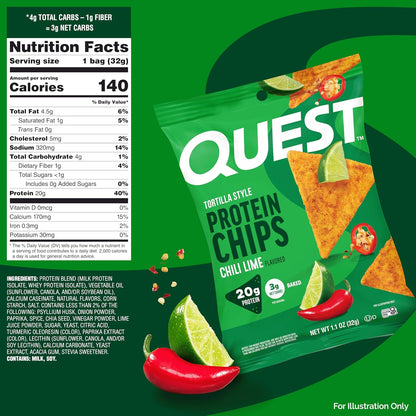 Quest_Nutrition_Chili_Lime_Tortilla_Style_Protein_Chips,_20g_Protein,_3g_Net_Carbs,_Low_Carb,_Gluten_Free,_1.1_oz_(Pack_of_12)
