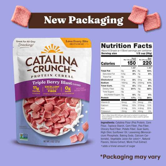 Catalina_Crunch_Protein_Cereal_-_Sugar_Free_Breakfast_Cereal_with_11g_of_Protein_-_Gluten_Free_-_Triple_Berry_Blast_-_8_oz._Bag_(Pack_of_1),_Packaging_May_Vary