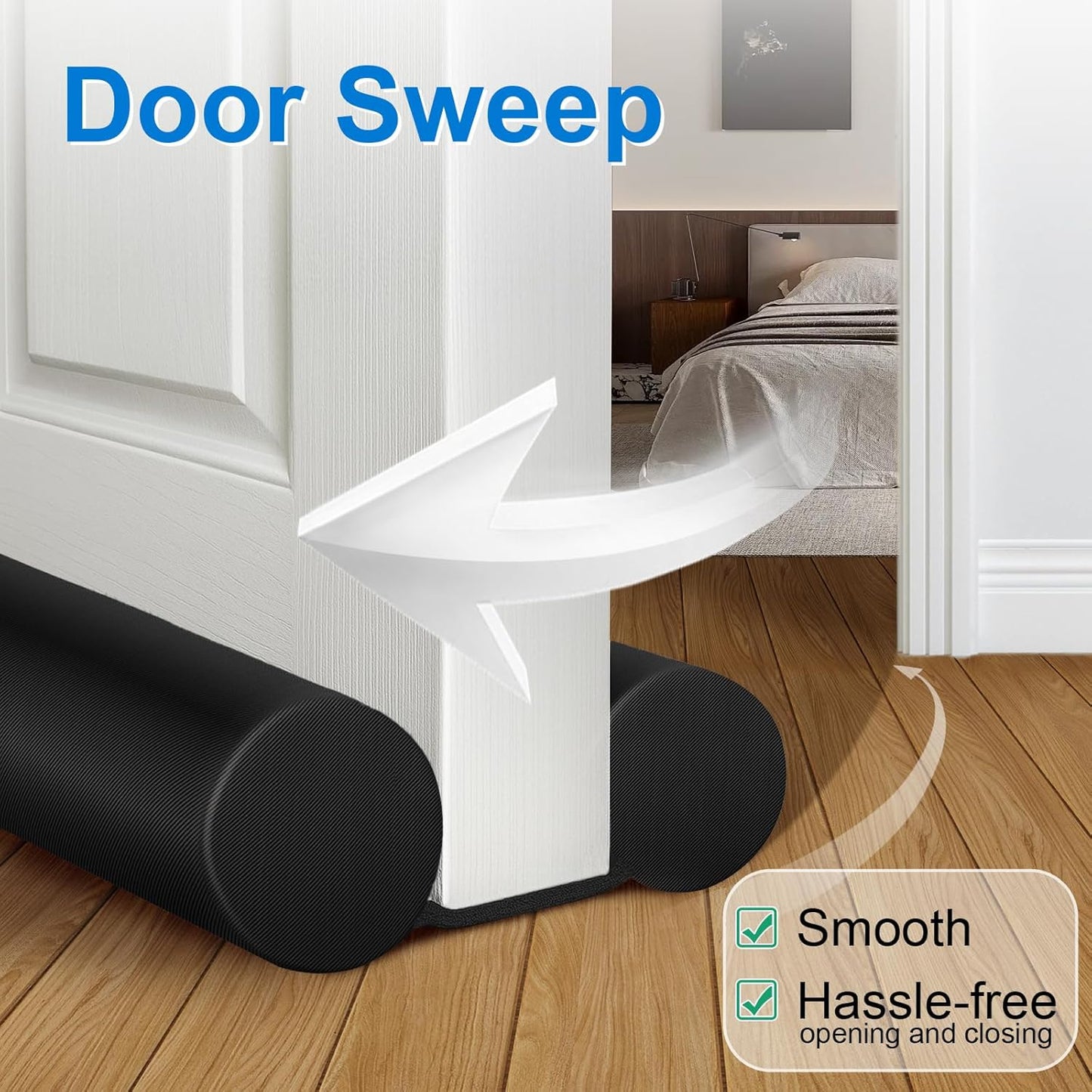 MAXTID_Large_Door_Draft_Stopper_for_Bottom_of_Doors_36”_Under_Door_Sweep_Noise_Blocker_Black_Gap_Stoppers_Adjustable_Doors_Seal_Sweep_Guard_Draft,_Window_Breeze_Stoppers,_Home_Essentials_Gadgets