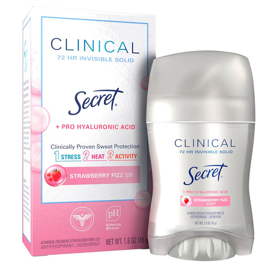 Secret_Clinical_Strength_Antiperspirant_Deodorant_for_Women,_3X_Stress_Protection,_72hr_Sweat_&_Odor_Protection,_Pro-Hyaluronic_Acid,_Invisible_Solid,_Strawberry_Summer_Fizz_Scent,_1.6_oz