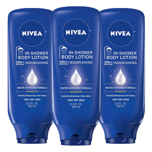 NIVEA_Nourishing_In_Shower_Lotion,_Water_Activated_In_Shower_Moisturizer_for_Dry_to_Very_Dry_Skin,_13.5_FL_OZ,_Pack_of_3