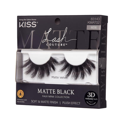 KISS_Matte_Black,_False_Eyelashes,_'Matte_Velvet',_16mm,_Includes_1_Pair_Of_Lash,_Easy_to_Apply,_Reusable_Lash_Clusters