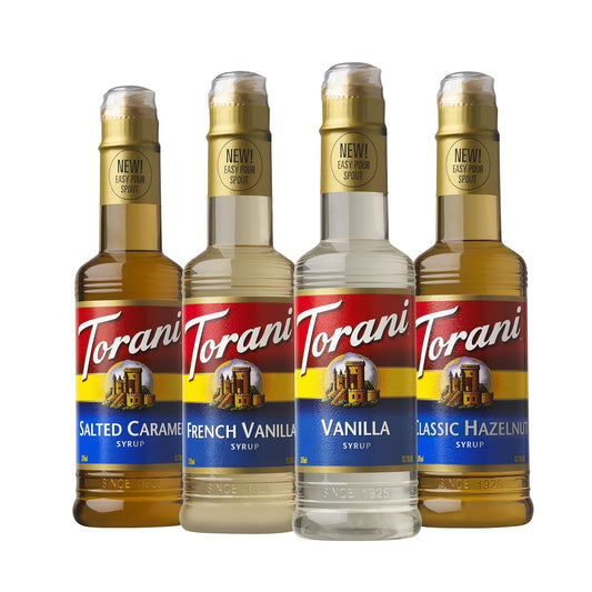 Torani_Flavored_Drink_Syrup_Cafe_Variety_Pack,_Vanilla,_Salted_Caramel,_Classic_Hazelnut_&_French_Vanilla,_12.7_fl_oz_(Set_of_4)