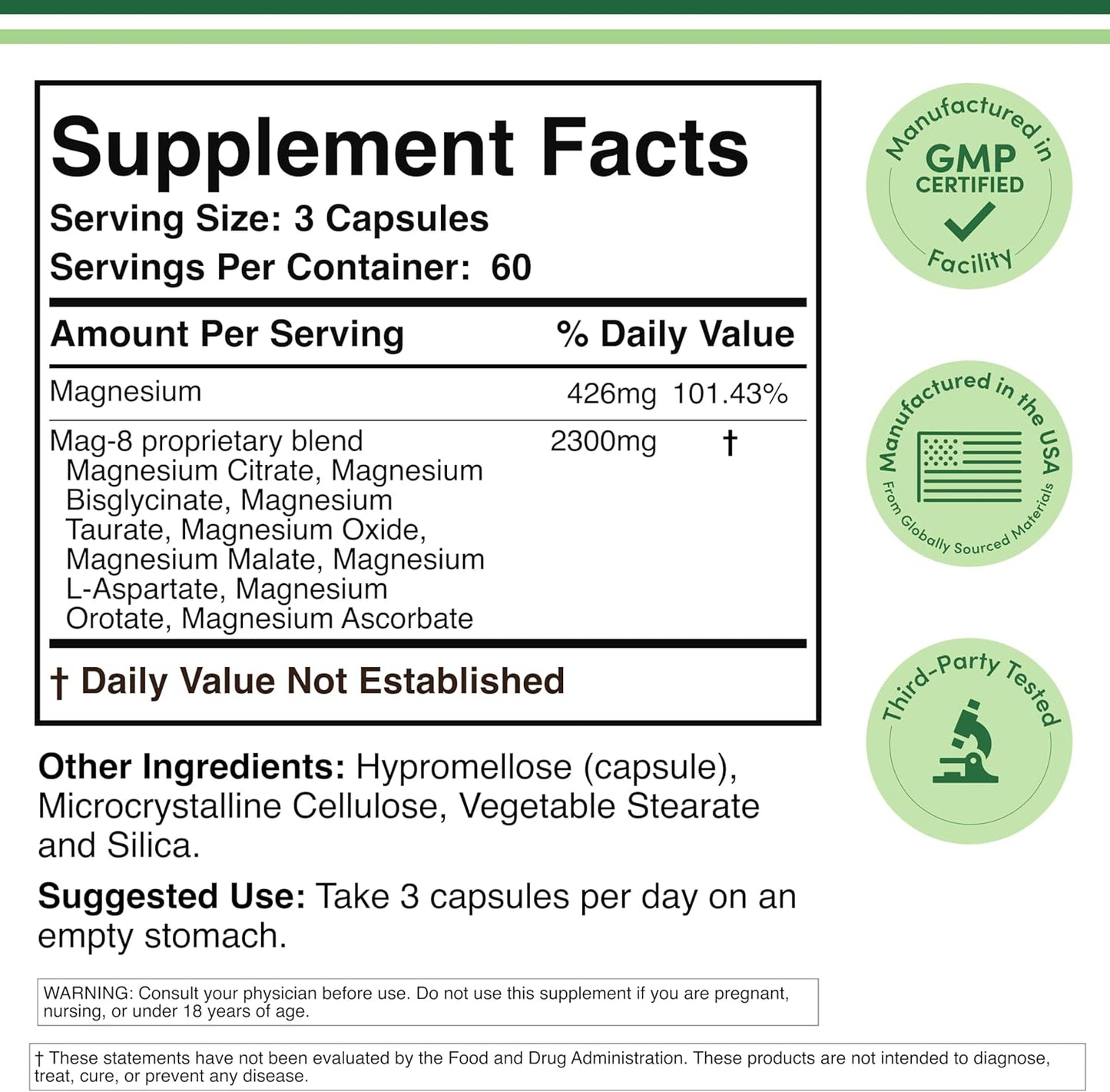 Magnesium_Complex_Supplement_180_Capsules_(426mg_Elemental_Magnesium_Provided_by_2,300mg_of_Eight_Different_Forms_of_Magnesium)_MAG-8_Provides_100%_Daily_Recommended_Value_of_Magnesium_by_Double_Wood