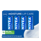 NIVEA Moisture Lip Care, Hydrating Lip Balm, Nourishing Oils and Vitamin C & E, 3-in-1 Moisture, Repair and Nourish, 0.17 Oz Stick