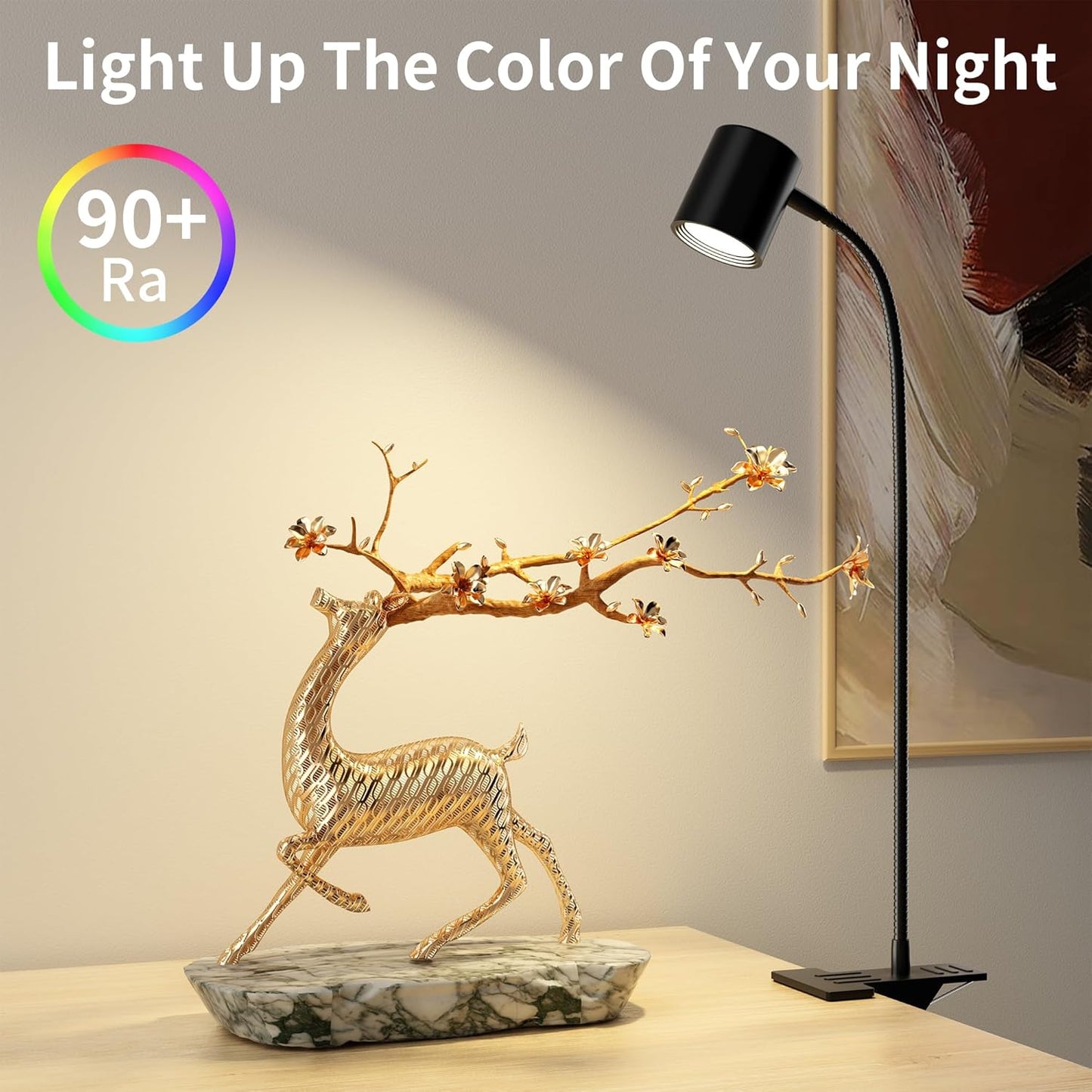 Dott_Arts_Desk_Lamp,USB_Clip_On_Light,Book_Lights_for_Reading_at_Night,3_Color_Modes,10_Brightness_Clamp_Lights,360°_Gooseneck_LED_Reading_Light_for_Books_in_Bed,Eye-Care_for_Home_Office,Headboards