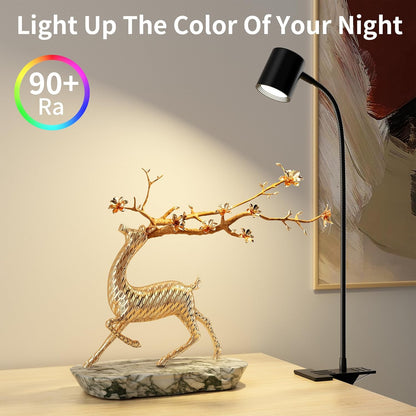 Dott_Arts_Desk_Lamp,USB_Clip_On_Light,Book_Lights_for_Reading_at_Night,3_Color_Modes,10_Brightness_Clamp_Lights,360°_Gooseneck_LED_Reading_Light_for_Books_in_Bed,Eye-Care_for_Home_Office,Headboards