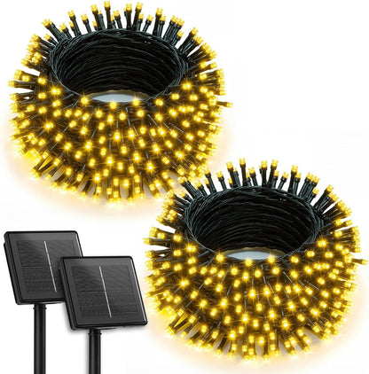 Brightown_2_Pack_Solar_Christmas_String_Lights_Outdoor,_Total_144Ft_400_LED_Twinkle_Fairy_Lights_Waterproof_with_8_Modes_Auto_On/Off_for_Patio_Tree_Garden_Party_Home_Wedding_Decorations_(Warm_White)