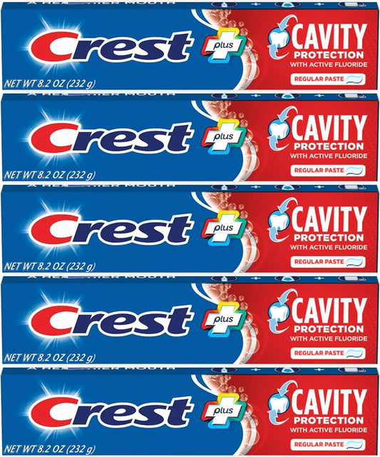 Crest_Fluoride_Anticavity_Toothpaste,_Prevents_Cavities_Before_They_Start,_Regular_Paste,_8.2_Ounce_(Pack_of_5)