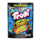 Trolli Sour Brite Crawlers, Candy, Cherry-Lemon, Strawberry-Grape & Orange-Lime, Sweet and Sour, Gummy Worms, Back to School Sweet Treat, 28.8 oz Snack Soft Chewy Tangy Bonbon