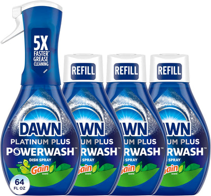 Dawn_Powerwash_Gain_Original_Dish_Spray,_Liquid_Dish_Soap,_Dish_Soap_Refill,_,_1_Starter_Kit_+_3_Refills,_64_Fl_Oz_Total_(16_fl_oz/bottle)