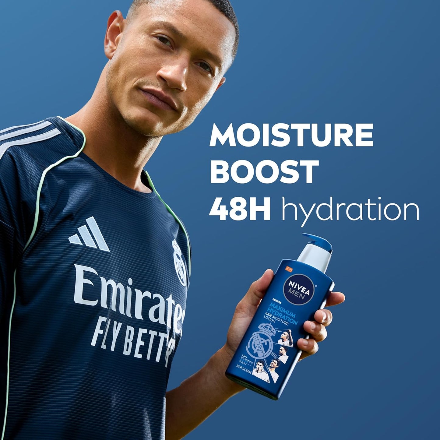 NIVEA_MEN_Real_Madrid_Limited_Edition_Design_Maximum_Hydration_48-Hour_Moisture_Body_Lotion_for_Dry_Skin,_Aloe_Vera_Lotion_for_Men,_3-in-1_Body,_Face_and_Hands,_16.9_Fl_Oz_Bottle