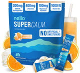 Nello Supercalm Powdered Drink Mix Tub, Cortisol Reducer* and Sleep Aid Supplement, L Theanine, Ksm-66 Ashwagandha, Magnesium Glycinate, Vitamin D 3, No Sugar, Non GMO, On The Go
