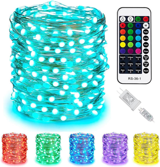 Minetom_Color_Changing_Fairy_String_Lights_-_33_ft_100_LED_USB_Silver_Wire_Lights_with_Remote_and_Timer,_Starry_Fairy_Light_for_Bedroom_Party_Indoor_Christmas_Decoration,_16_Colors,_Adapter_Included