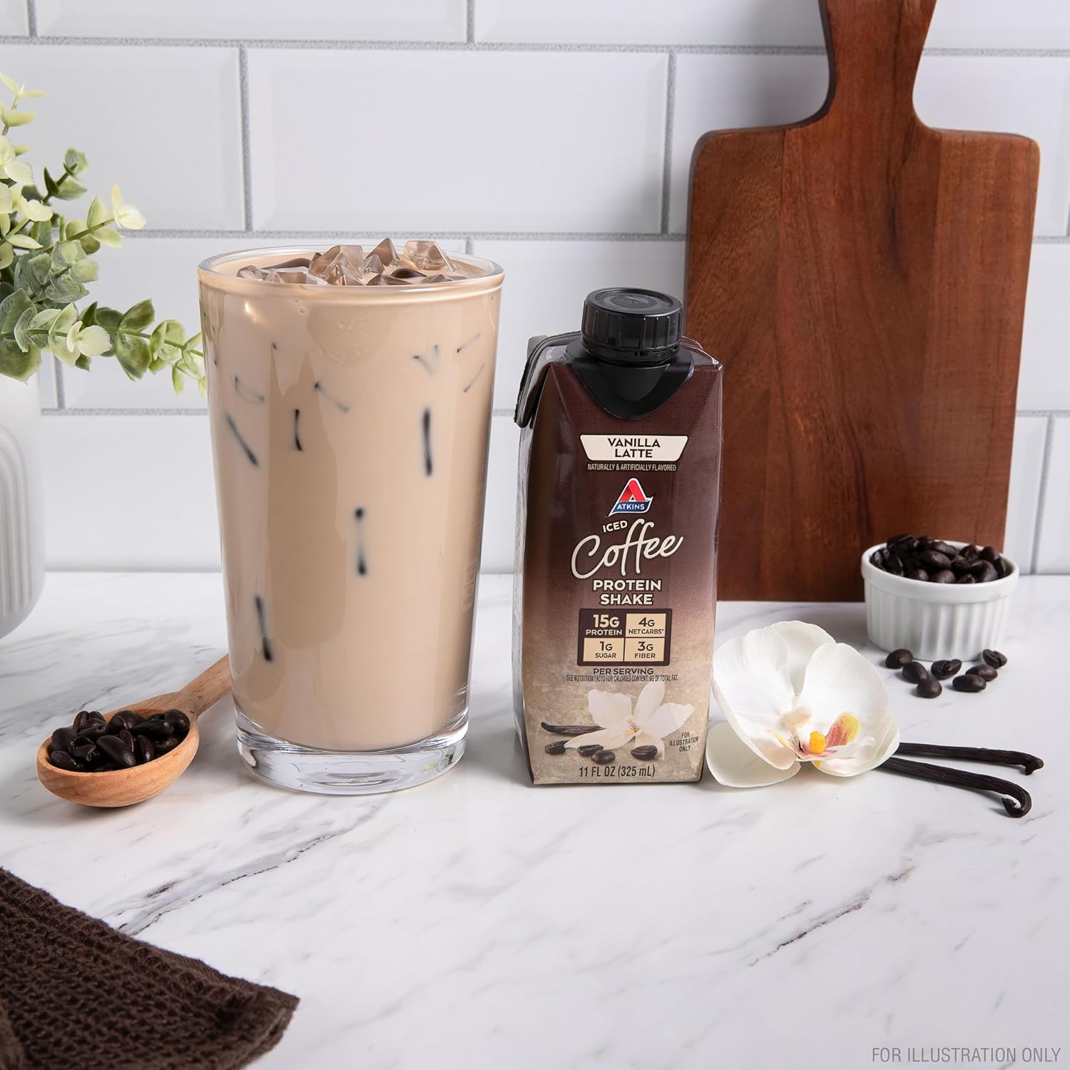 Atkins_Iced_Coffee_Vanilla_Latte_Protein_Shake,_Coffee_and_Vanilla_Flavored,_15g_Protein,_4g_Net_Carbs,_1g_Sugar,_Low_Carb,_Keto_Friendly,_High_Protein_Shake,_12_Pack_(11_fl._oz_each)