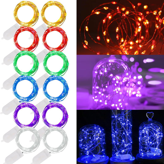 WATERGLIDE_12_Pack_Fairy_Lights_Battery_Operated_(Included),_7_ft_20_LED_Mini_String_Lights,_Waterproof_Silver_Wire_Firefly_Starry_Lights_for_DIY_Wedding_Christmas_Party_Mason_Jars_Decor,_Multicolor