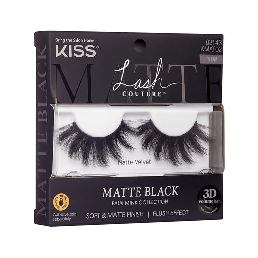 KISS_Matte_Black,_False_Eyelashes,_'Matte_Velvet',_16mm,_Includes_1_Pair_Of_Lash,_Easy_to_Apply,_Reusable_Lash_Clusters