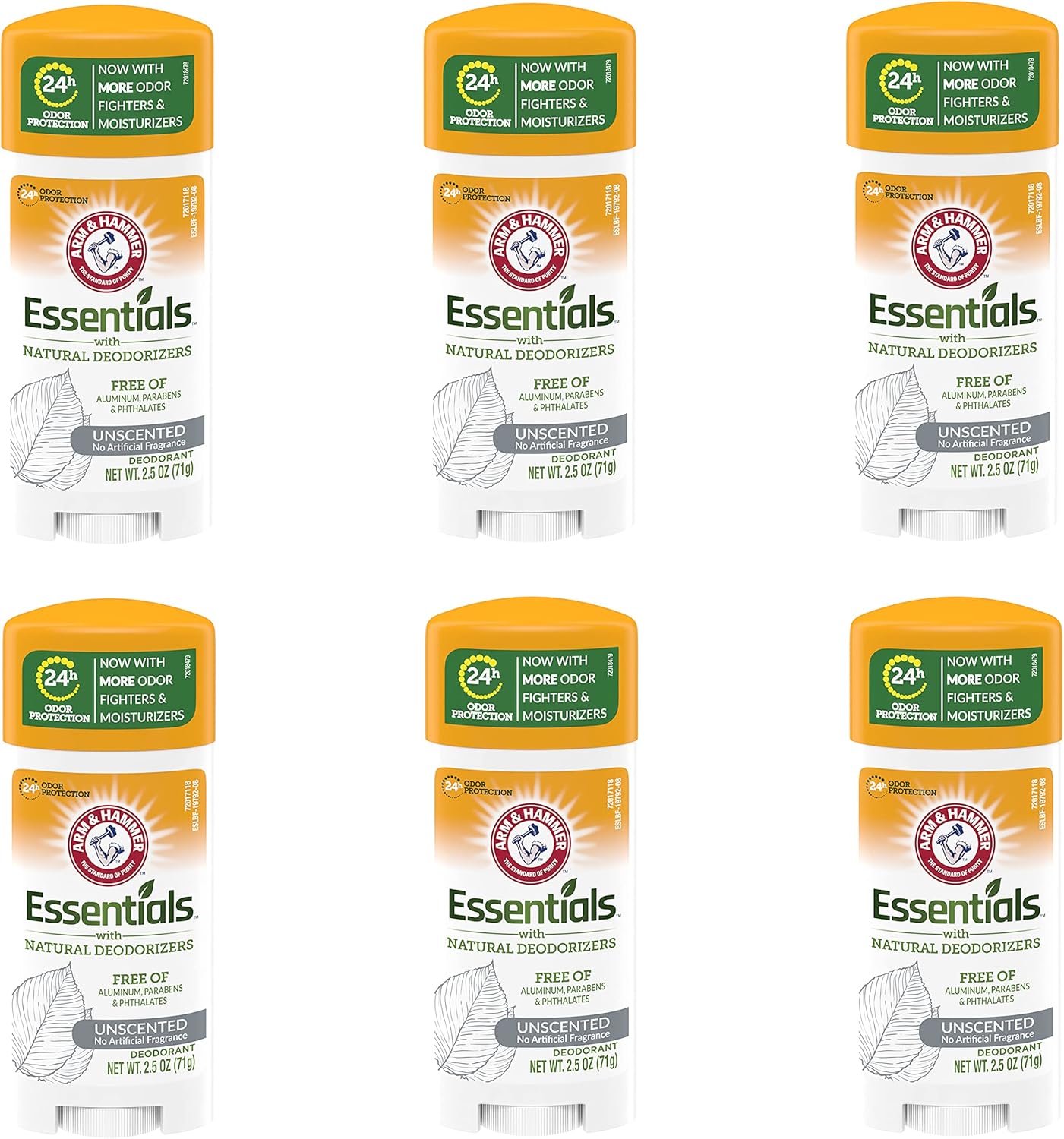 Arm_&_Hammer_Essentials_Solid_Deodorant,_Unscented,2.5_oz,_6_Count