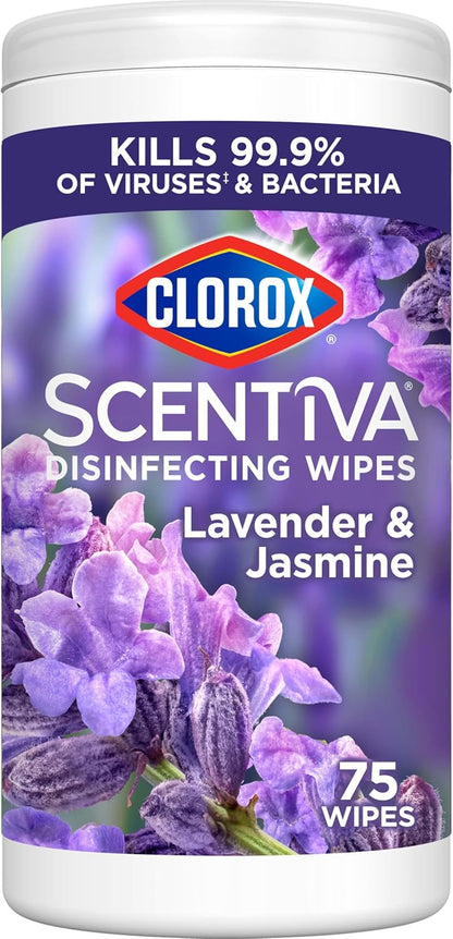 Clorox_Scentiva_Disinfecting_Wipes,_Lavender_and_Jasmine,_Antibacterial,_75_Count