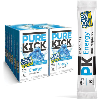 PURE_KICK_Energy_Singles_To_Go_Drink_Mix,_Jolly_Rancher_Blue_Raspberry,_Includes_12_Boxes_with_6_Packets_in_each_Box,_72_Total_Packets