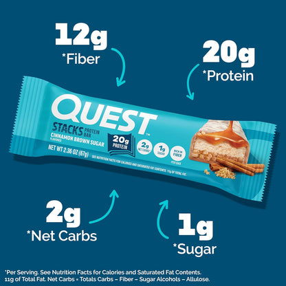 Quest_Nutrition_Stacks_Protein_Bars,_Cinnamon_Brown_Sugar,_20g_Protein,_2g_Net_Carbs,_1g_Sugar,_High_Fiber,_Low_Sugar,_Gluten_Free,_12_Count