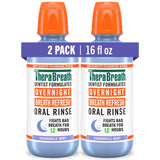 TheraBreath Overnight Mouthwash, Fights Bad Breath for 12 Hours, Chamomile Mint Flavor, Dentist Formulated, Fluoride Rinse, Alcohol Free, 16 fl oz (Pack of 2)