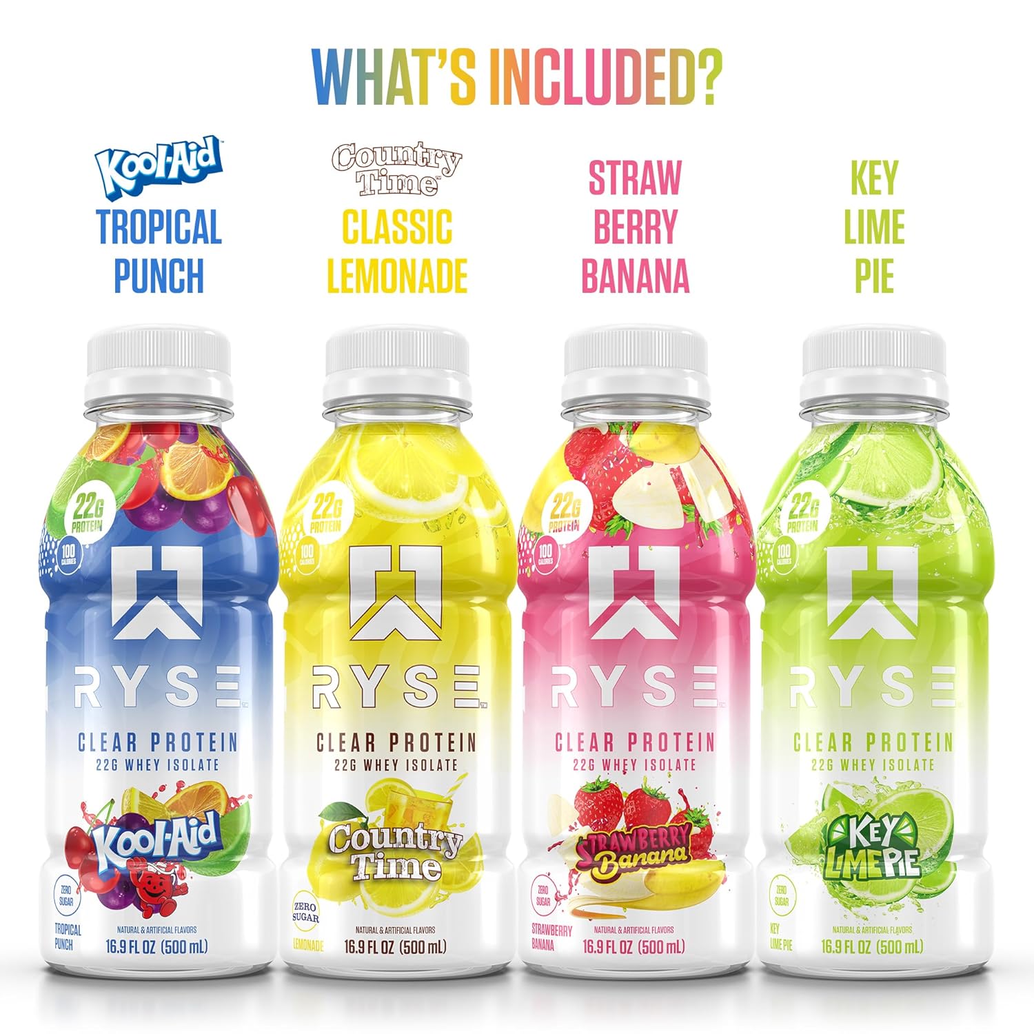 RYSE_Clear_Protein_Drink_-_Variety_Pack_-_100_Calories,_22g_Whey_Isolate_Protein_Shake,_Sugar-Free,_0g_Fat_&_Lactose-Free_-_Refreshing_Ready-to-Drink_Beverage_-_16.9_fl_oz_Bottles_(12-Pack)