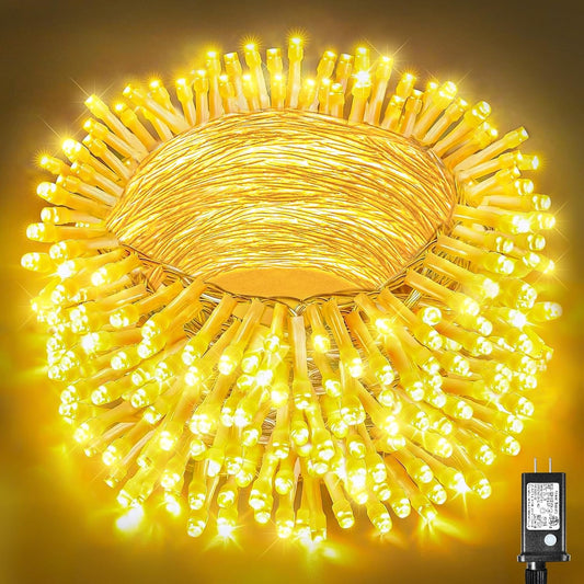 300_LED_Christmas_Lights_Outdoor_Indoor_100ft_Connectable_Warm_White_Christmas_Lights_8_Modes_Clear_Wire_Waterproof,_Plug_in_Twinkle_Fairy_String_Light_for_Bedroom_Wedding_Party_Xmars_Tree_Decorations