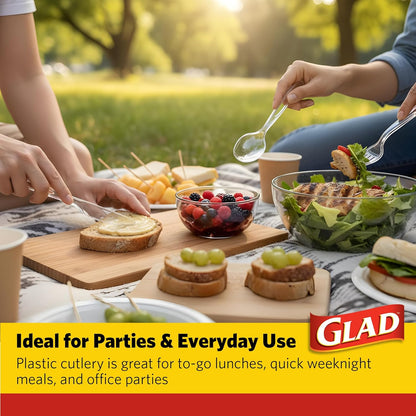 Glad_Clear_Disposable_Cutlery_Set_with_Heavy_Duty_Plastic_Forks,_Knives,_and_Spoons,_Reusable_Dishwasher_Safe_Plastic_Utensils_for_Parties_and_Everyday_Use,_240_Count