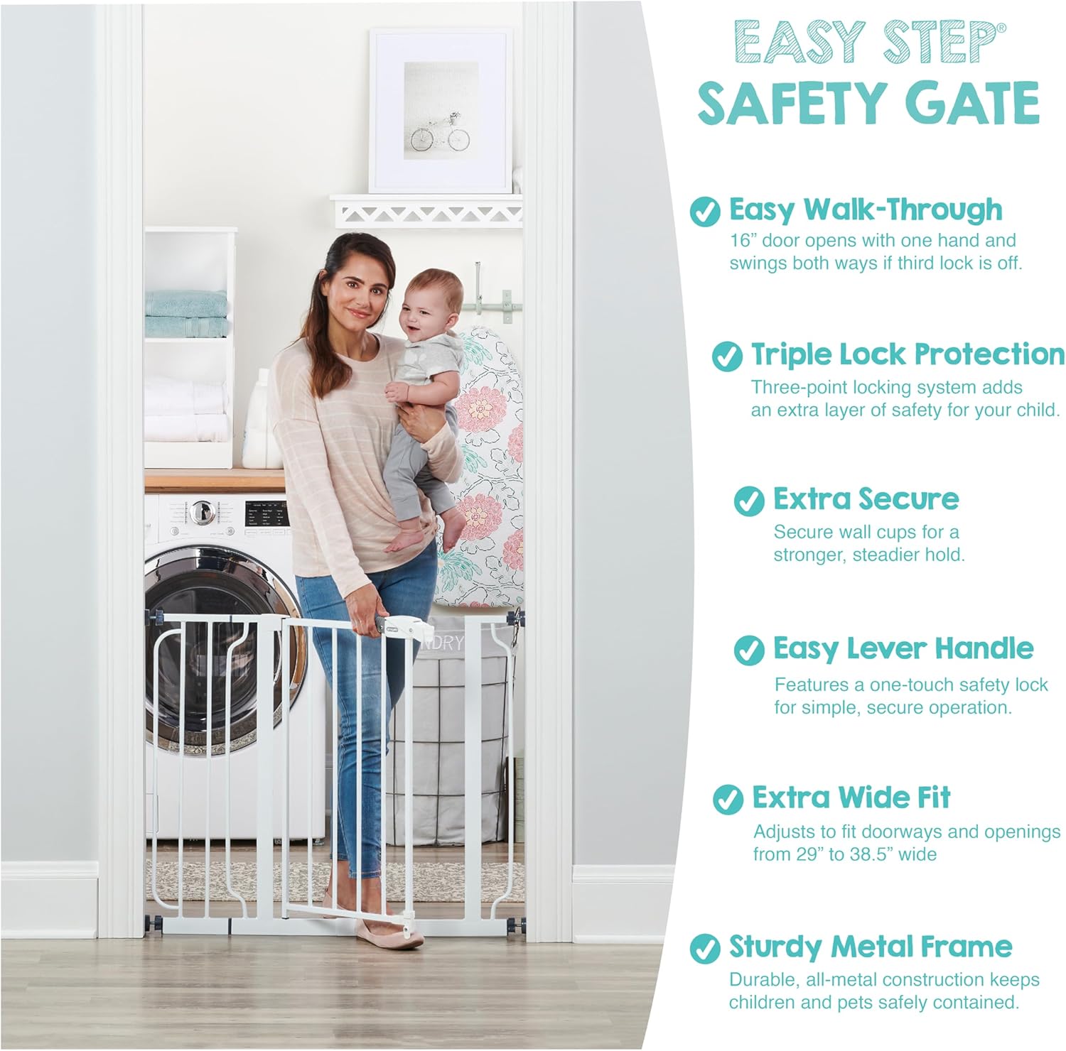Regalo_Safety_29-38.5"_Baby_Gate_for_Doorways_&_Bottom_of_Stairs,_Pressure_Mounted_Baby_Gate_with_Door_for_Babies,_Toddlers_&_Pets,_Tested_&_Safe_for_30_Years,_American_Designed,_American_Owned,_White