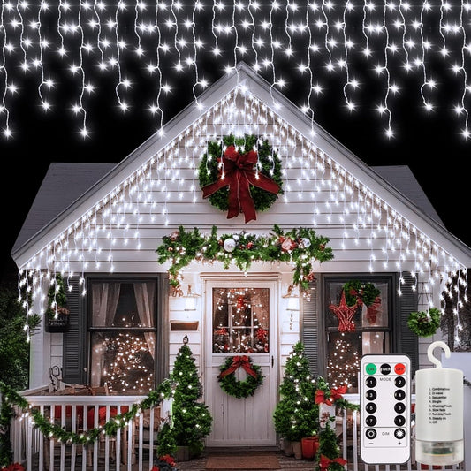 echosari_Christmas_Icicle_Lights_Battery_Powered,_20Ft_300_LED_Icicle_Lights_Dimmable_with_8_Modes_Timer_Remote_for_Eaves_Porch_Fence_Yard_Outdoor_Decor(Cool_White)