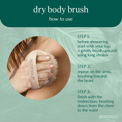 EcoTools_Dry_Body_Brush,_Cruelty-Free_Bristles_Exfoliate_&_Smooth_Skin,_Dry_Brushing_Removes_Flaky_Skin,_May_Help_Improve_Circulation_&_Tone,_Eco-Friendly_Skincare_Tool,_Vegan_&_Cruelty-Free,_1_Count