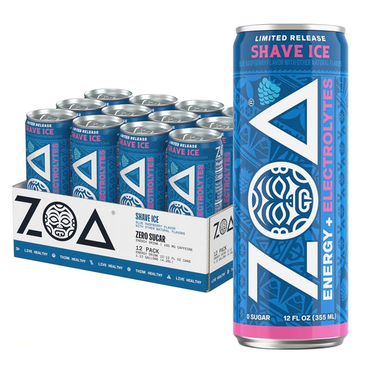 ZOA_Sugar_Free_Energy_Drink_with_Electrolytes,_Blue_Raspberry_Shave_Ice,_Vitamin_C,_B_Vitamins_+_Amino_Acids,_160_mg_Green_Tea_Caffeine,_Zero_Sugar,_12_oz_Cans,_12_Pack