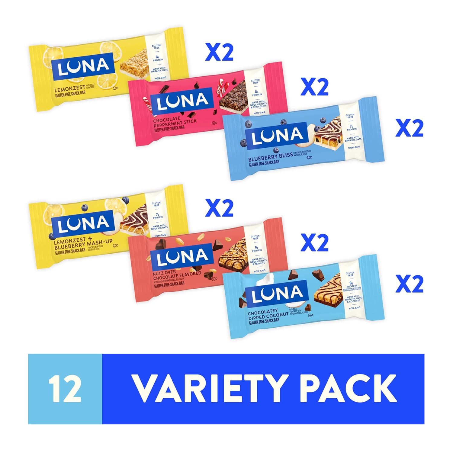 LUNA_Bar_-_Variety_Pack_-_6_Flavors_-_Gluten_Free_Snack_Bars_-_Non-GMO_-_Protein_Bars_-_Made_with_Organic_Oats_(12_Pack)