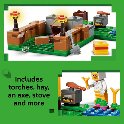 LEGO_Minecraft_Chicken_Farm_Building_Toy_for_Kids_-_Video_Game_Playset_&_Figures_for_Boys_&_Girls,_Ages_7+_-_Gift_for_Birthdays_-_21585