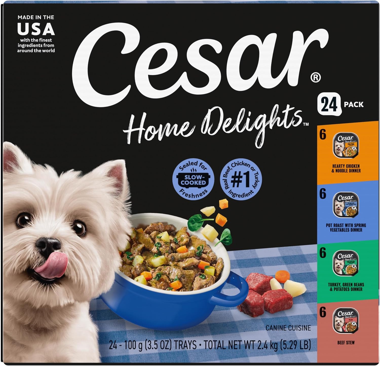 Cesar_Home_Delights_Adult_Wet_Dog_Food,_Pot_Roast_with_Spring_Vegetables,_Beef_Stew,_Turkey,_Green_Beans,_&_Potatoes,_and_Hearty_Chicken_&_Noodle_Dinner_in_Sauce_Variety_Pack,_3.5_oz._24_Count